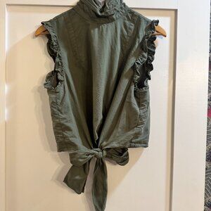 Chan Luu Front Tie High Neck Top